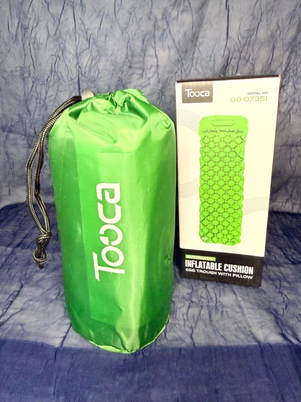 Tooca, Camping Sleeping Pad - Built-In Foot Pump - Inflatable Pad with Pillow